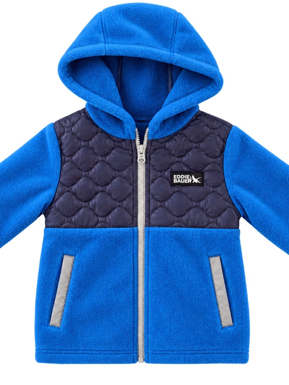 NWT Eddie Bauer Bright Blue Fleece Quilted Chest